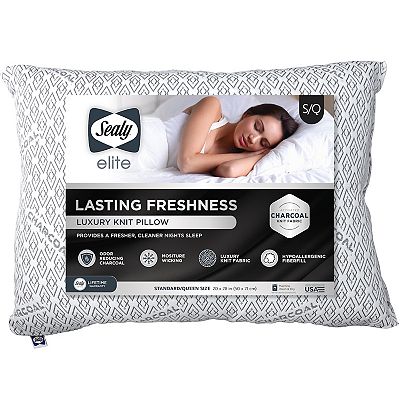 Sealy Charcoal Pillow Jumbo White