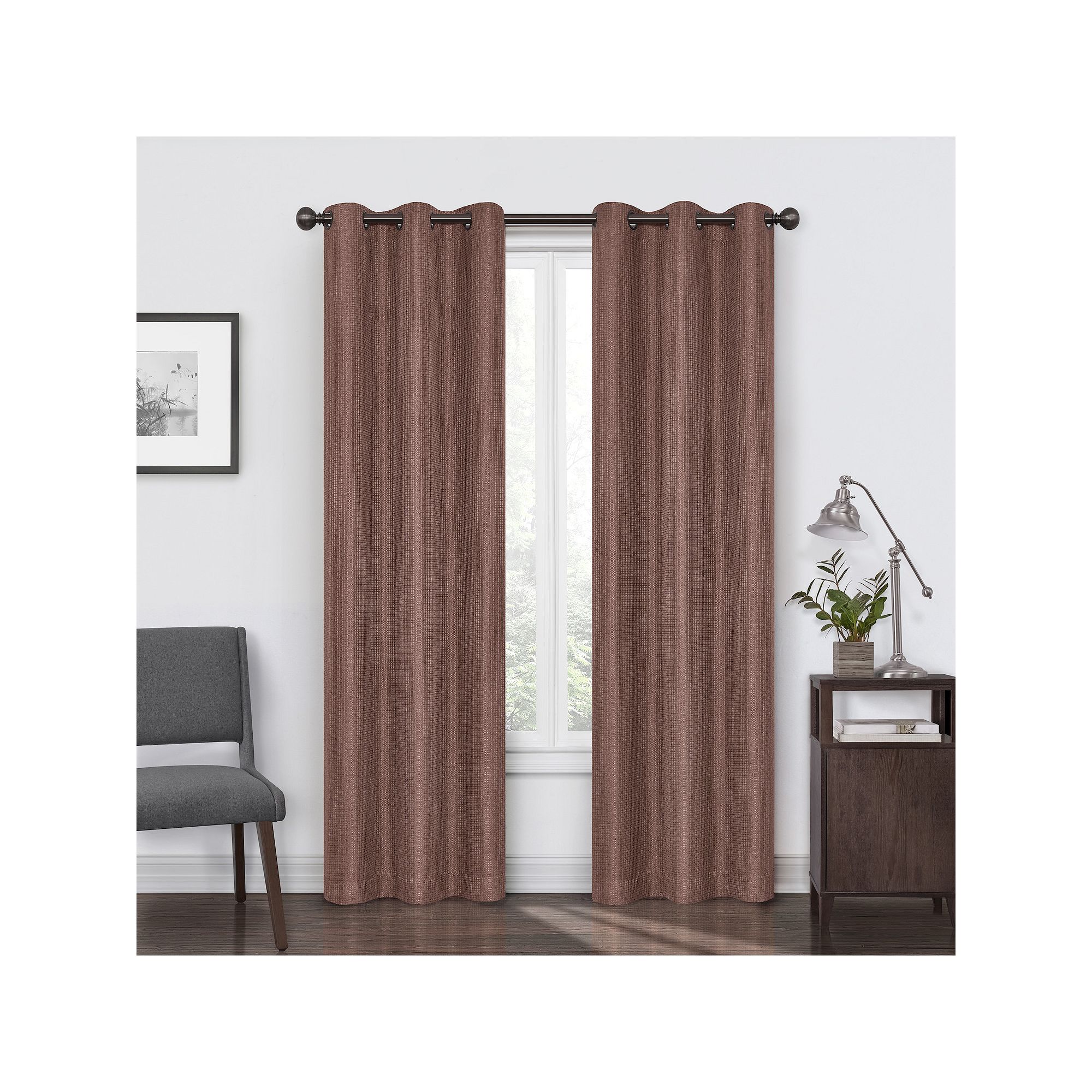 eclipse Reagan Blackout 1 panel 1-Panel Window Curtain, Brick