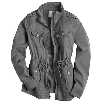 Juniors' SO® Essential Utility Jacket with Drawcord
