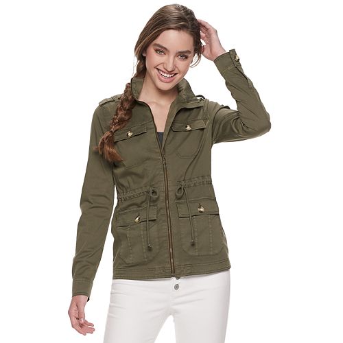 Juniors' SO® Essential Utility Jacket with Drawcord