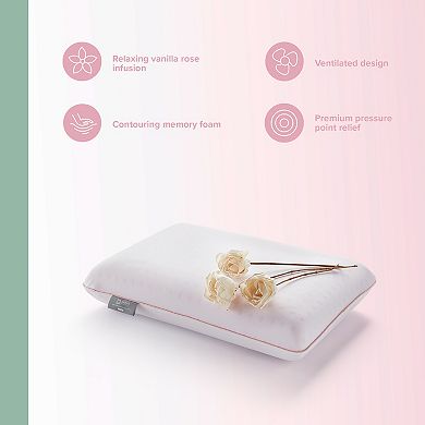 Inspire Collection Vanilla Rose Aromatherapy Memory Foam Pillow 