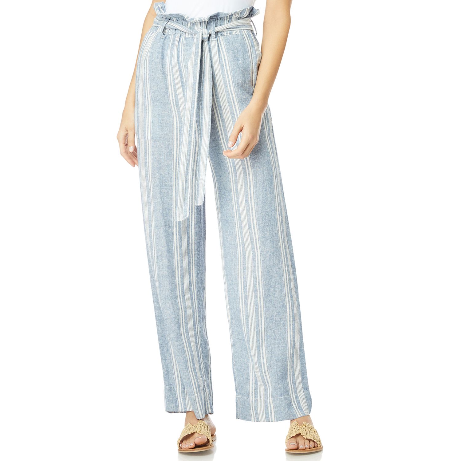 white linen beach pants