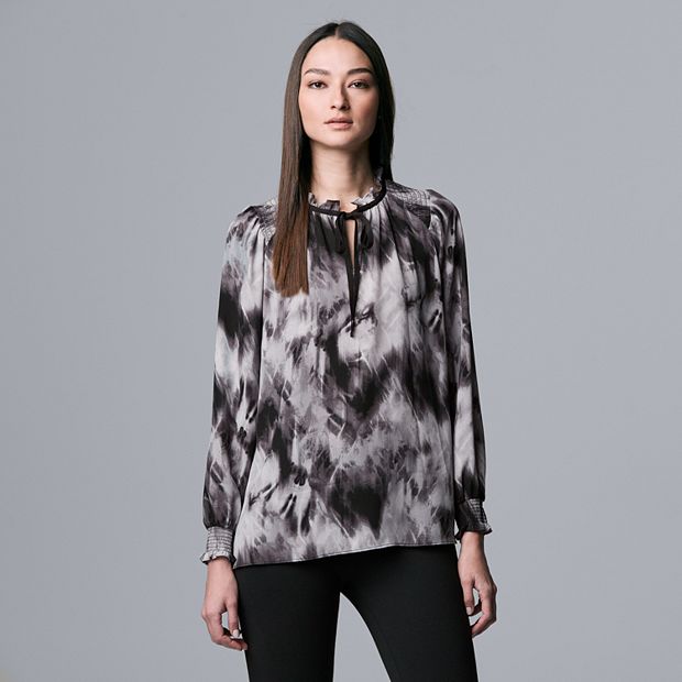 Simply Vera Wang Women's Black Tie Dye Print High Rise Live-In