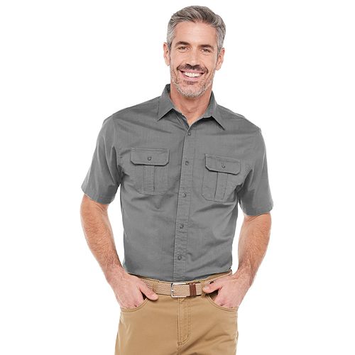 Men's Croft & Barrow® Solid Crosshatch Button-Down Shirt