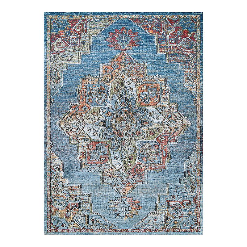 Couristan Kaleidoscope Java Ginger Area Rug, Blue, 8X11 Ft