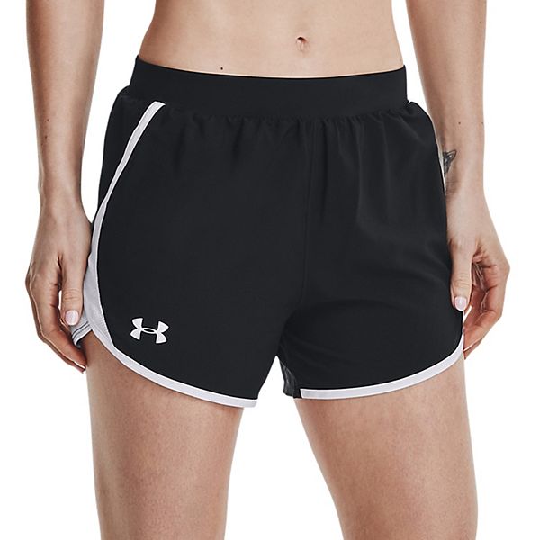 Black Under Armour Fly By 1.0 Printed Womens Running Shorts 