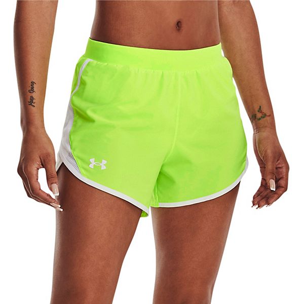 Women's Under Armour Fly By 2.0 Running Shorts - Lime Surge (3X LARGE)