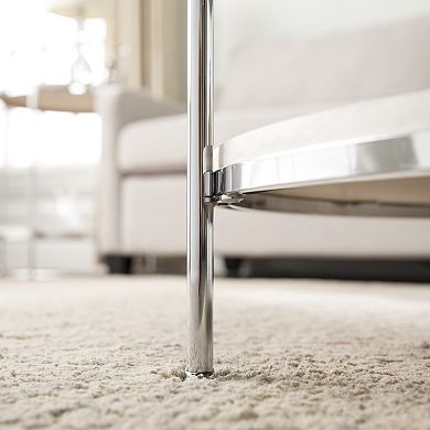 Southern Enterprises Silas Round Faux Stone Cocktail Table