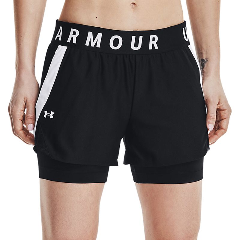 Women's Under Armour Heathered Black Wisconsin Badgers Performance Cotton  Shorts