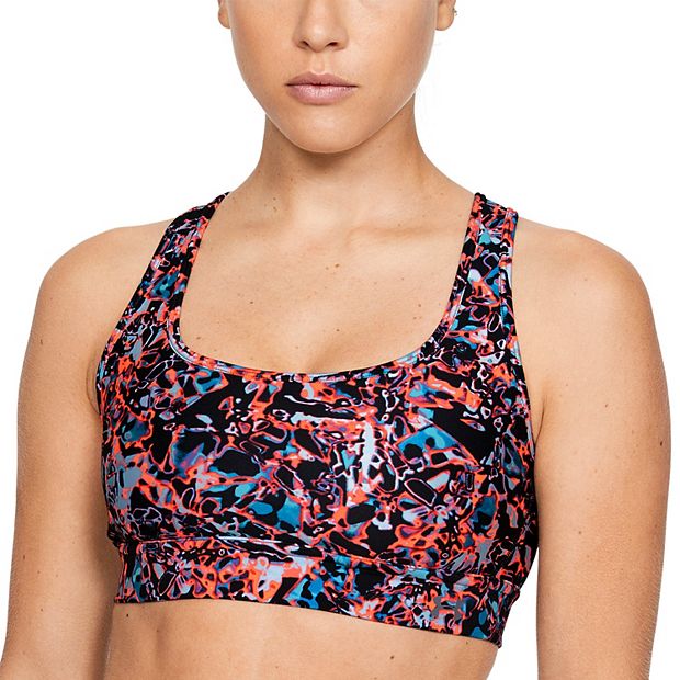 Under Armour Women's Armour Mid Crossback Printed Sports Bra Size SM