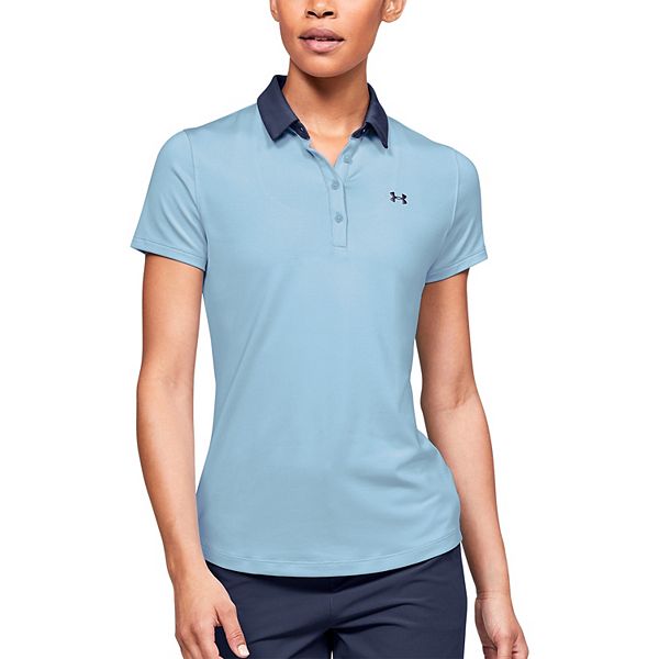 Under Armour Women's Zinger Short Sleeve Polo Blue Size Large