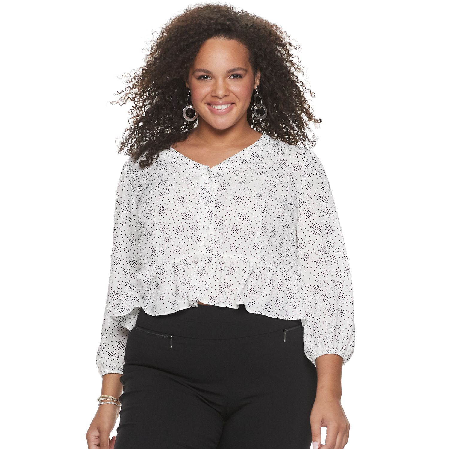 plus size ruffle sleeve top
