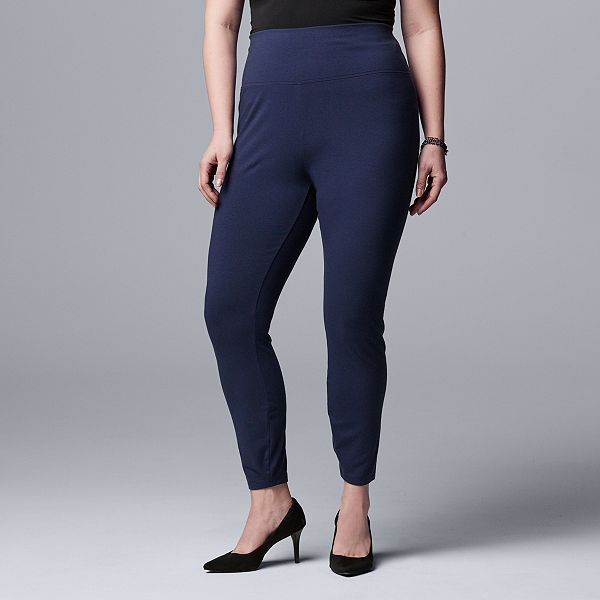 Plus Size Simply Vera Vera Wang Roll Cuff All-Day Mid Rise Denim Legging