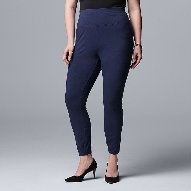 Simply Vera Vera Wang Women's Leggings Navy Size 1x Plus Cotton Luxe for  sale online