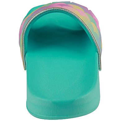 Girls Elli by Capelli Rainbow Sleeping Unicorn Slide Sandals