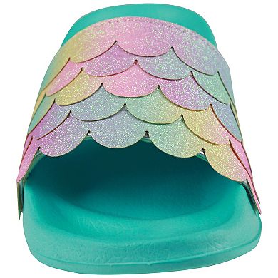 Girls Elli by Capelli Rainbow Sleeping Unicorn Slide Sandals