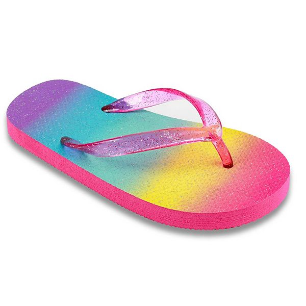 Girls Elli by Capelli Clear Glitter Upper Flip Flops