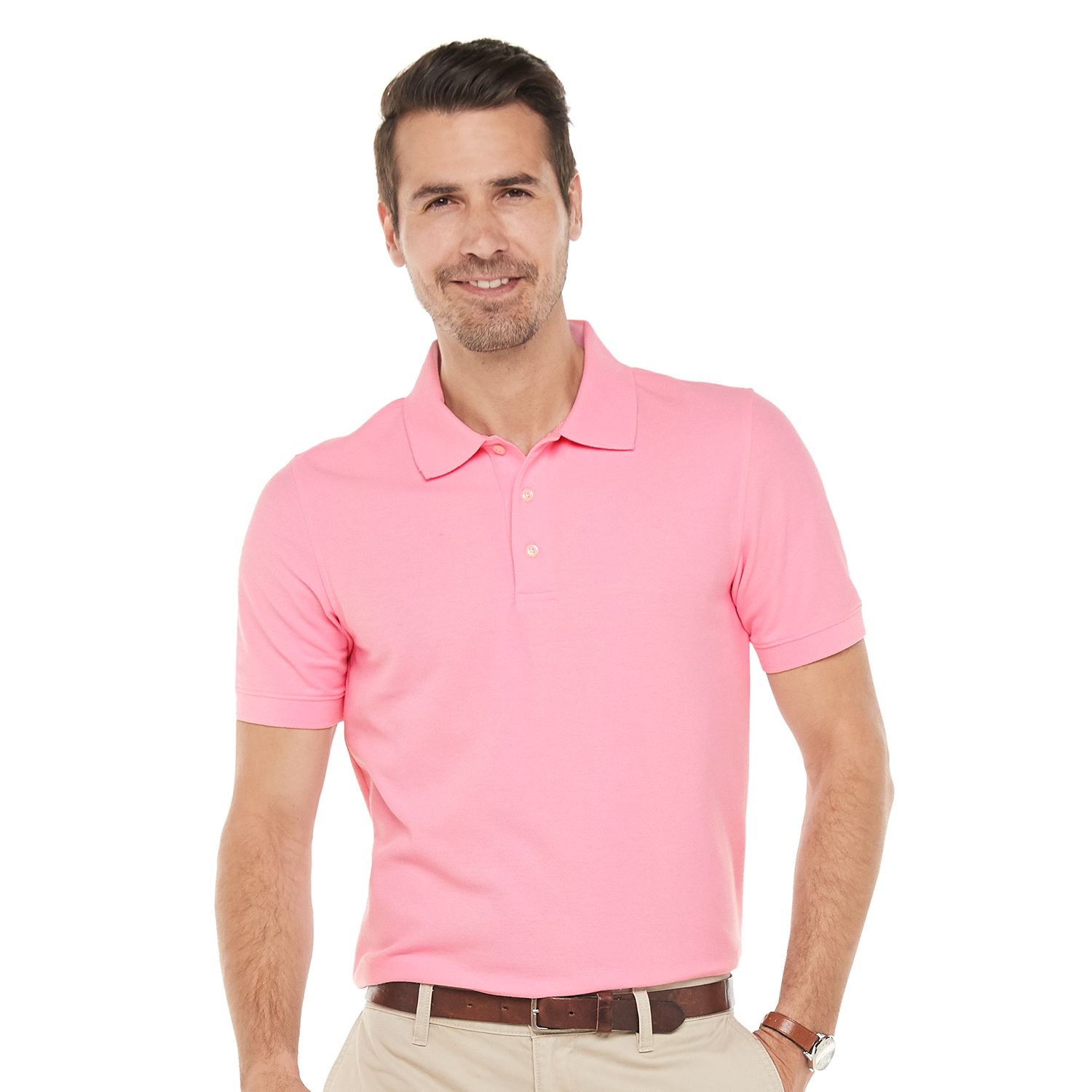 mens pink polo outfit