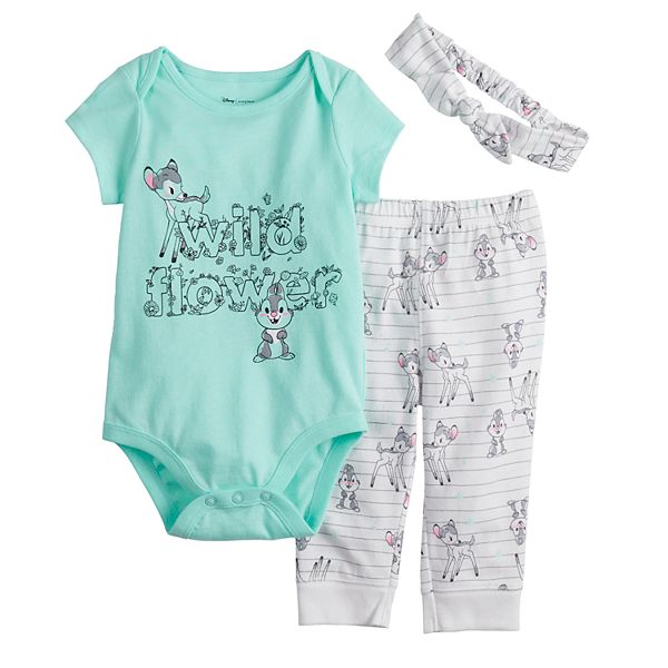 Disney s Bambi Baby Girl Bodysuit Pants Headband Set by Jumping Beans