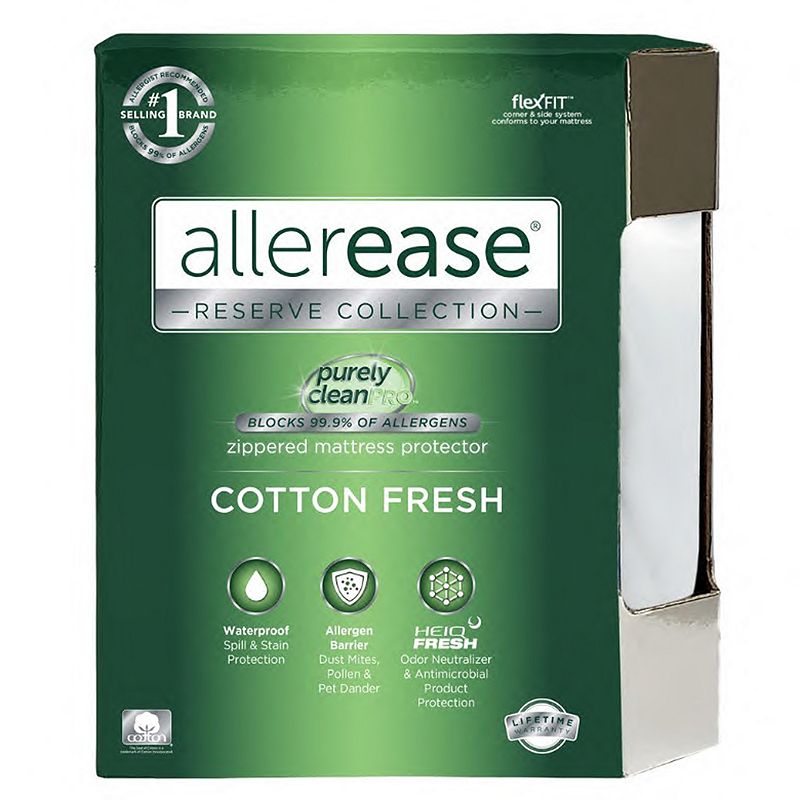 AllerEase Allergy Protection Zippered Mattress Protector, White, Twin