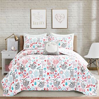 Lush Decor Sloth Quilt Set