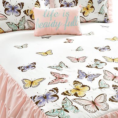 Lush Decor Flutter Butterfly Bedspread and Sham Set