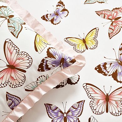 Lush Decor Flutter Butterfly Bedspread and Sham Set