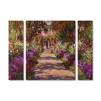 Trademark Fine Art 'A Pathway in Monet's Garden' Multi Panel Art Set