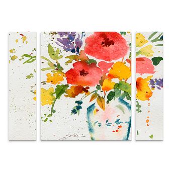 Trademark Fine Art 'White Vase with Flowers' Multi Panel Art Set