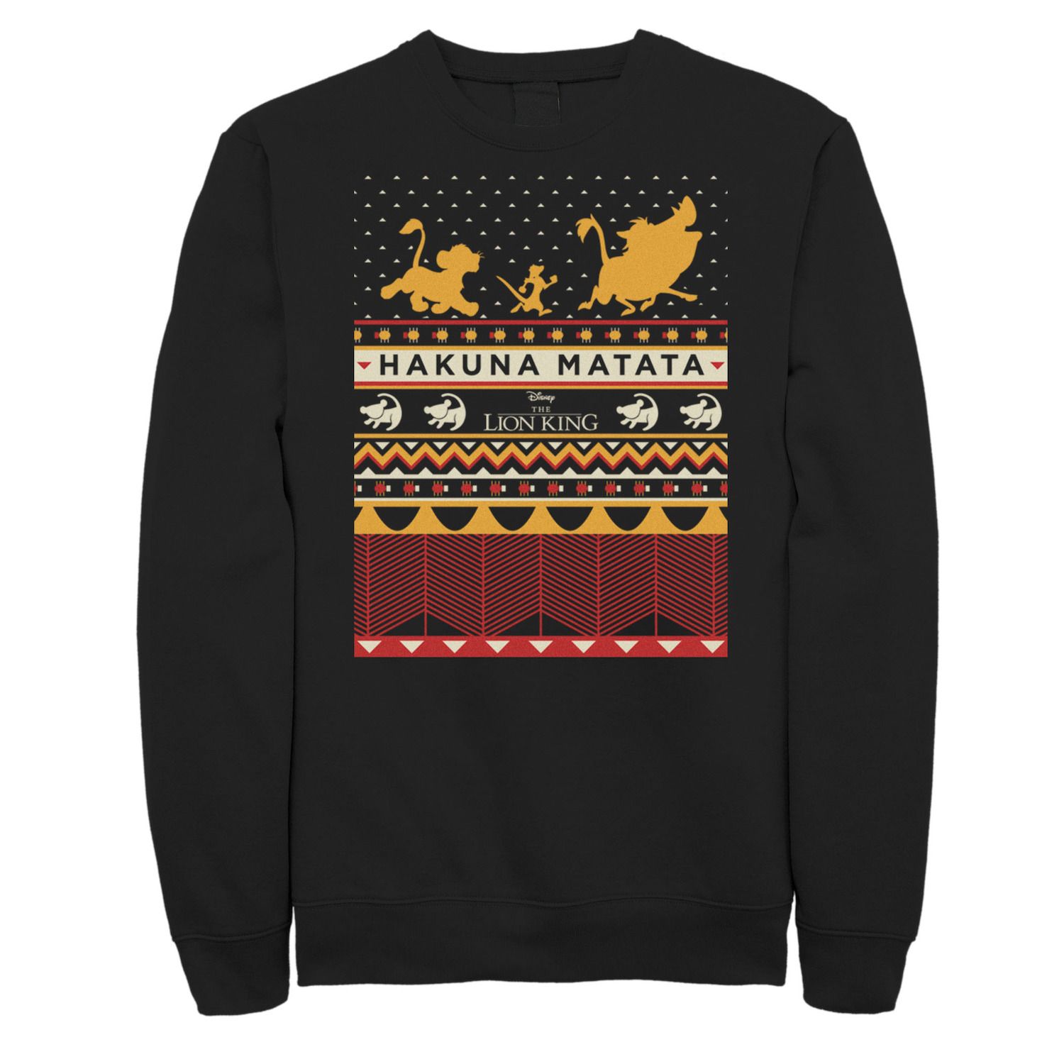 Image for Disney 's The Lion King Men's Hakuna Matata Ugly Christmas Sweater Graphic Fleece Pullover at Kohl's.