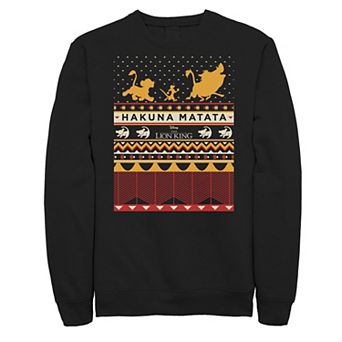Disney's The Lion King Men's Hakuna Matata Ugly Christmas Sweater Graphic Fleece Pullover