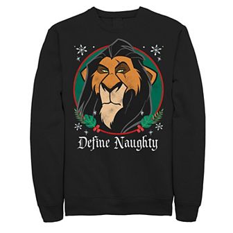 Disney's The Lion King Scar Define Naughty Christmas Graphic Fleece Pullover