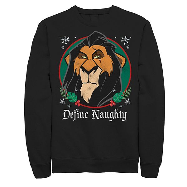 Disney's The Lion King Scar Define Naughty Christmas Graphic Fleece ...