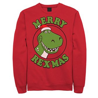 Disney / Pixar's Toy Story Men's Merry Rex-Mas Christmas Graphic Fleece Pullover