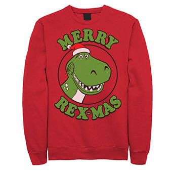 Disney / Pixar's Toy Story Men's Merry Rex-Mas Christmas Graphic Fleece Pullover
