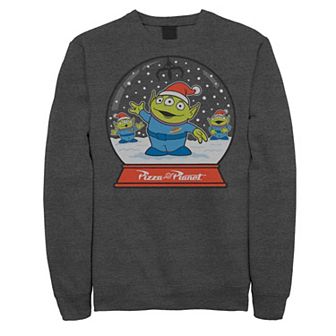 Men's Disney / Pixar Toy Story Aliens Pizza Planet Snowglobe Fleece Sweatshirt