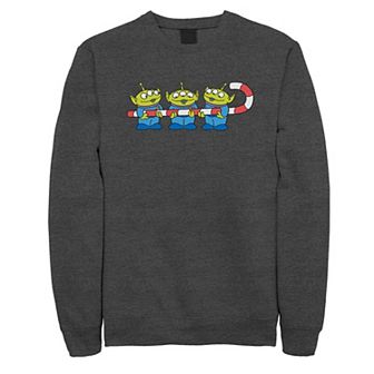 Disney / Pixar's Toy Story Men's Aliens Candy Cane Holiday Graphic Fleece Pullover