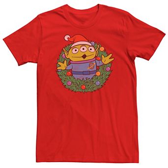 Disney / Pixar's Toy Story Men's Alien Christmas Wreath Graphic Tee