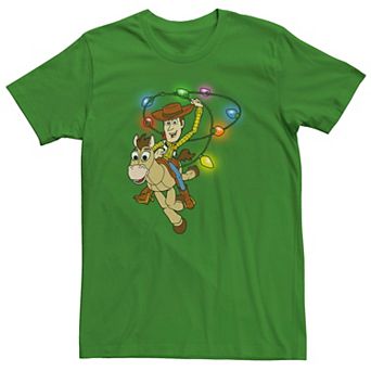 Men's Disney / Pixar Toy Story Woody Bullseye Christmas Light Lasso Tee
