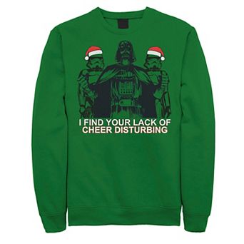 Men's Star Wars Vader Santa Troopers Cheer Lack Christmas Graphic Fleece Pullover