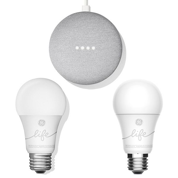 Google Home Mini Smart Light Starter Kit + Additional GE C-Life Smart Bulb