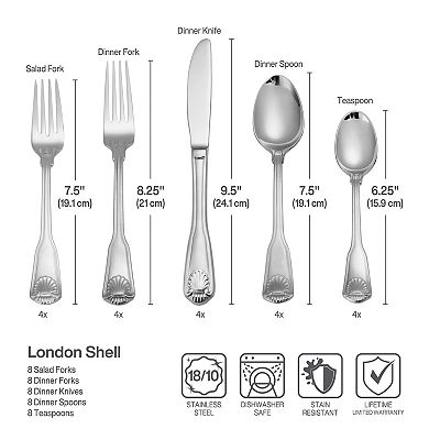 Towle Living London Shell 45-pc. Flatware Set