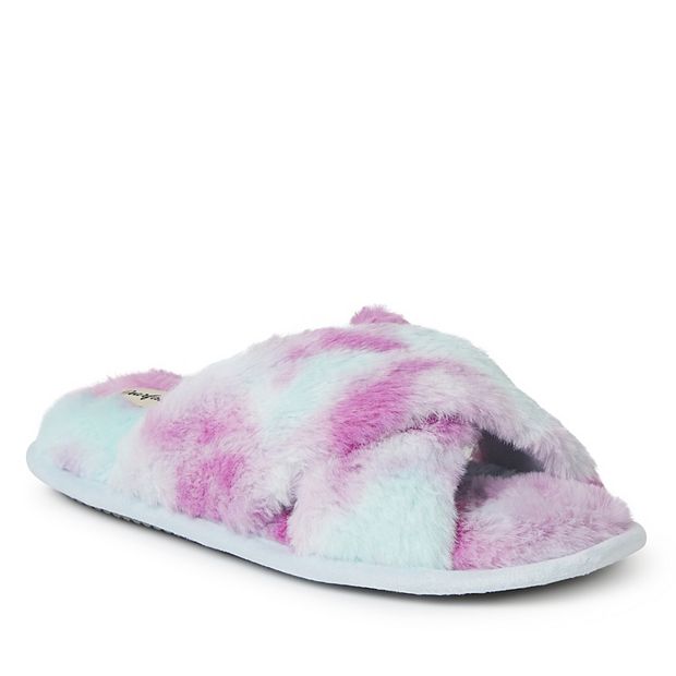 Dearfoams Jessica Faux Fur Women s Slide Slippers