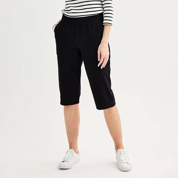 Pull-On Knit Cargo Capri