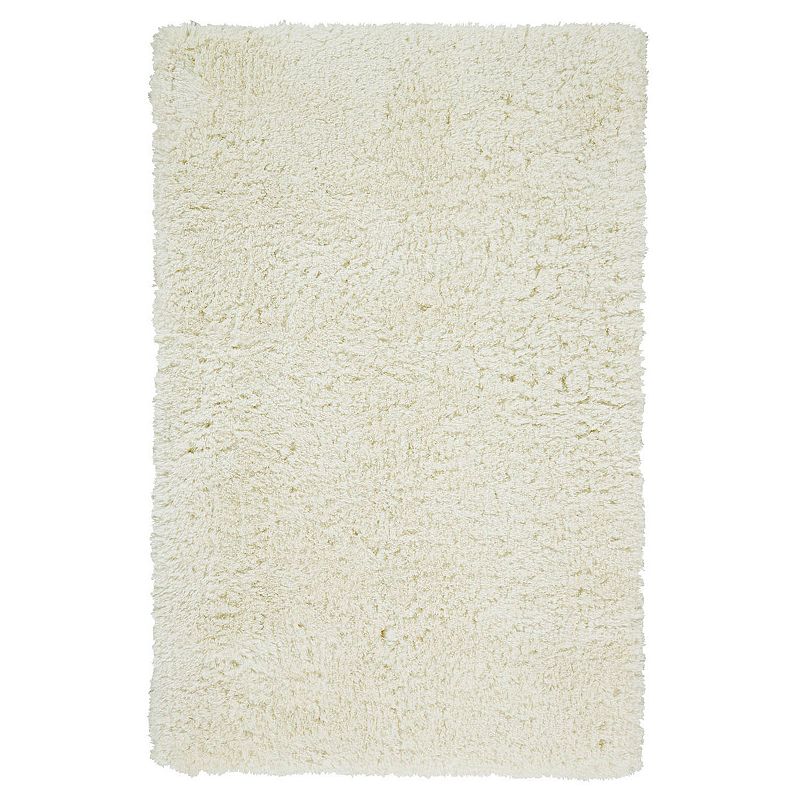 Weave & Wander Roux Fluffy Rug, White, 5X8 Ft