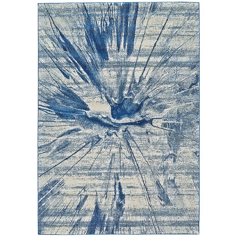 Weave & Wander Omari Abstract Rug, Blue, 6.5X9.5 Ft