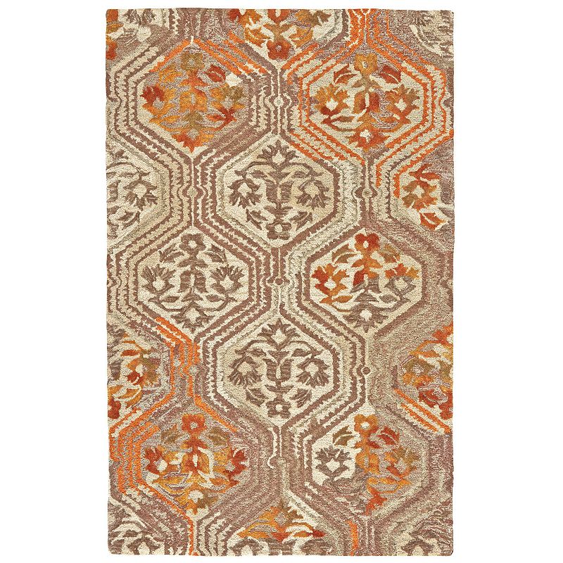 Weave & Wander Amreli Design Rug, Orange, 5X8 Ft