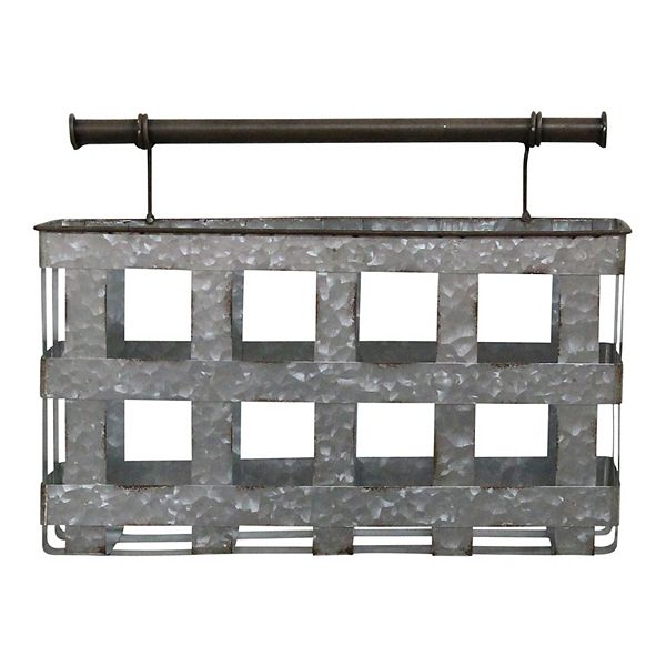 Stratton Home Decor Galvanized Metal Wall Basket - Galvanized Metal Home Decor