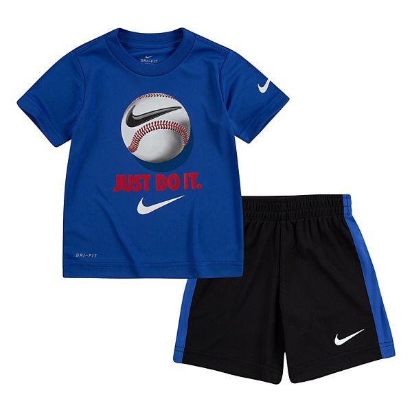 Toddler Boy Nike Baseball Active Graphic Tee & Shorts Set