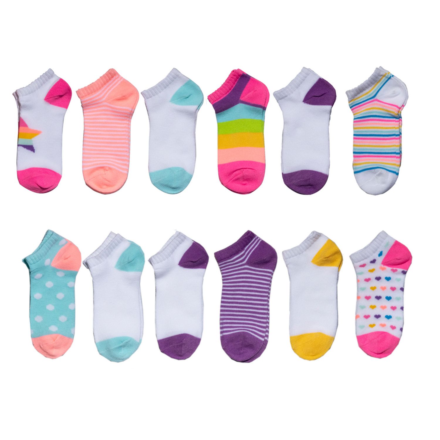Chaussettes Filles LOL GIRLS – Taille 9 – 2-1/2 – Neuf Avec étiquettes – Coton Multi-couleur Rayé – Marque MGA
